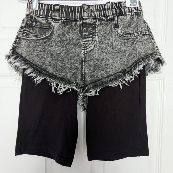 NWT - Kendall & Kylie Black Combination  Cut-Off Jean And Bike Shorts In One - Picture 2 of 8